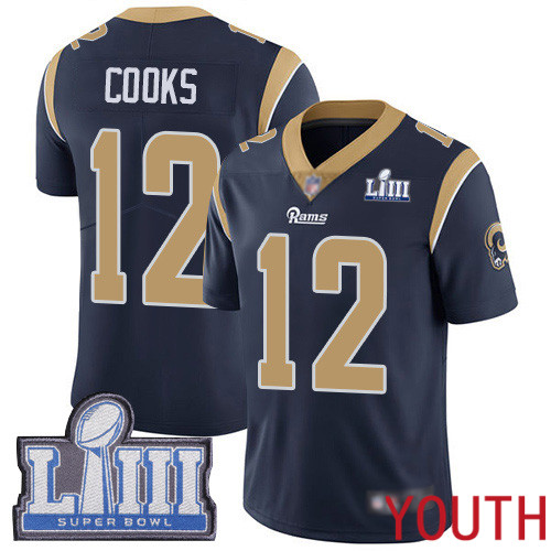 Los Angeles Rams Limited Navy Blue Youth Brandin Cooks Home Jersey NFL Football 12 Super Bowl LIII Bound Vapor Untouchable